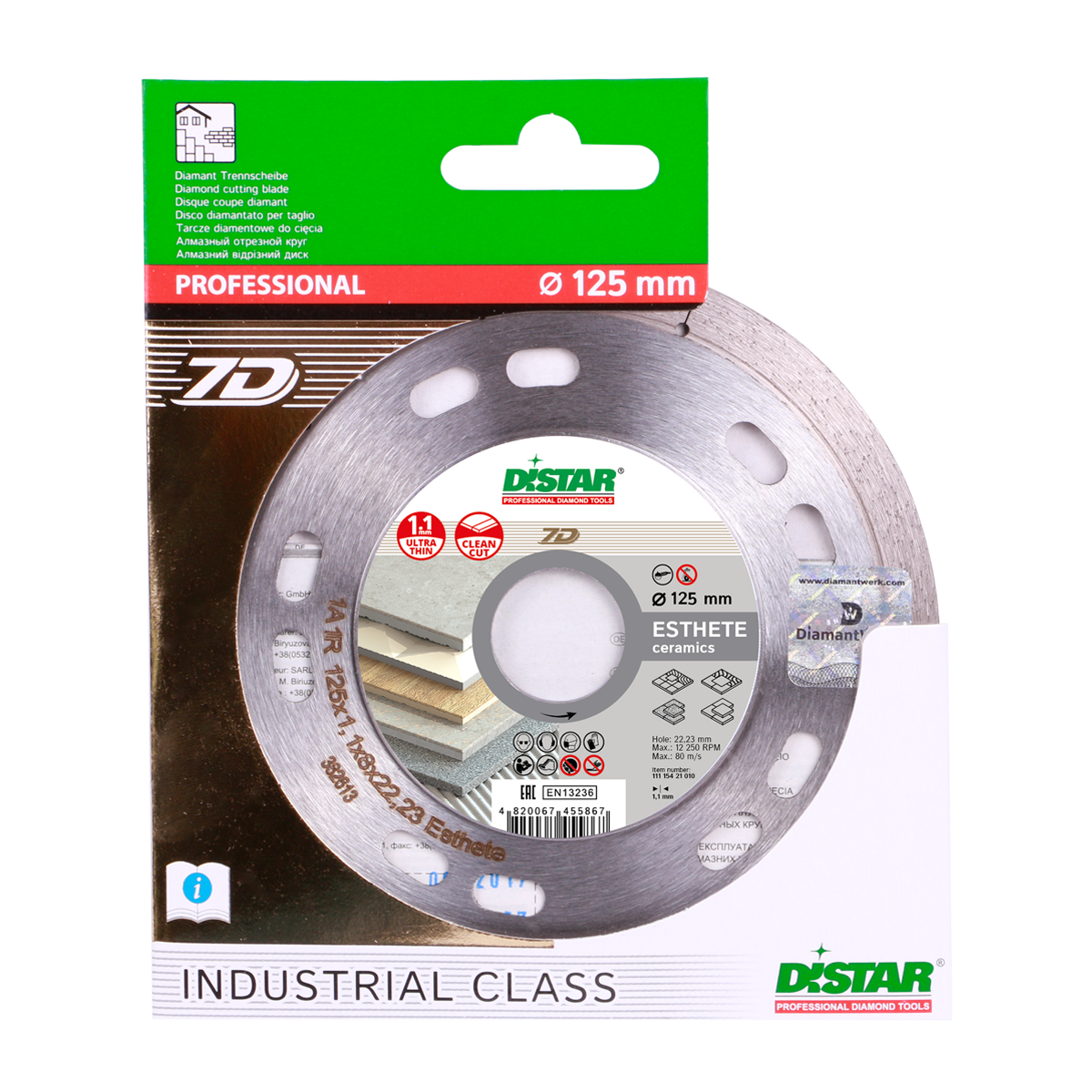 DISTAR Diamond Cutting Blade 7D 1A1R ESTHETE Ø115-125