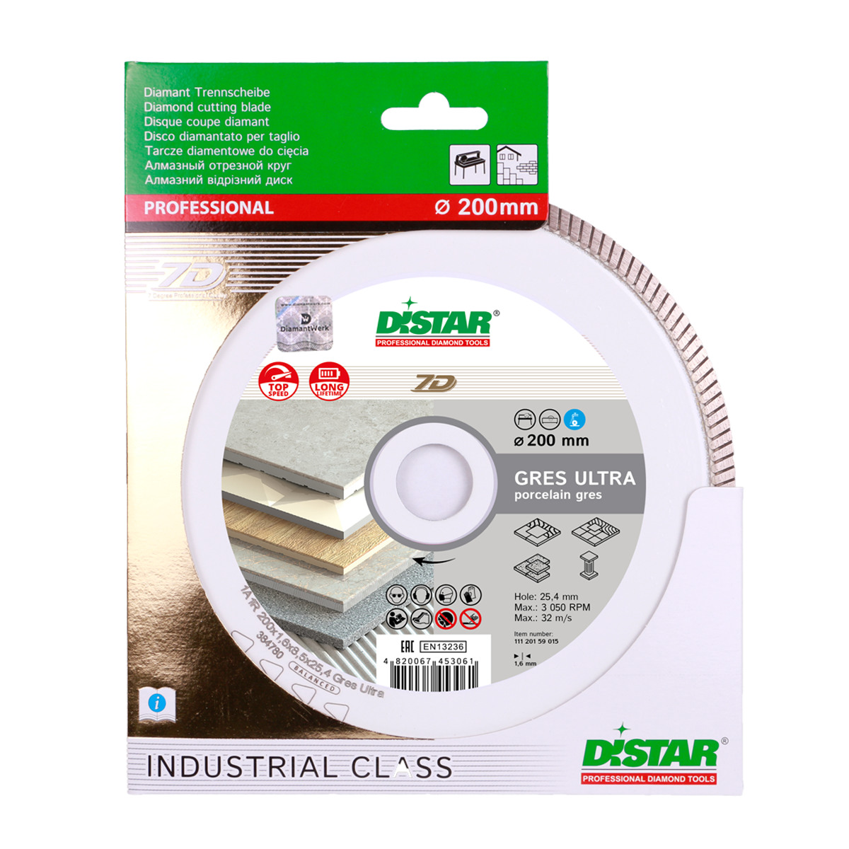 DISTAR Diamond Cutting Blade 7D 1A1R GRES ULTRA Ø180-250