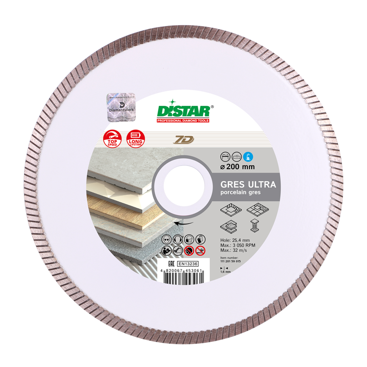 DISTAR Diamond Cutting Blade 7D 1A1R GRES ULTRA Ø180-250