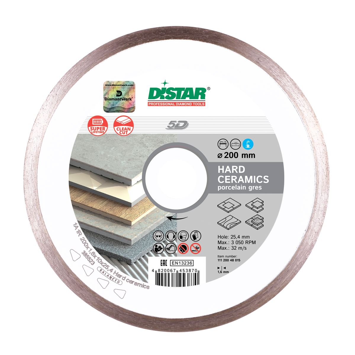 DISTAR Diamond Cutting Blade 5D 1A1R HARD CERAMICS Ø115-400