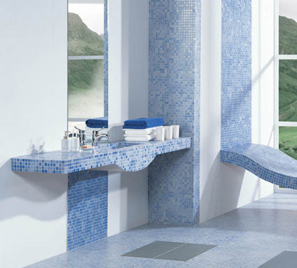 MARBELLA Blue Porcelain Pool Mosaic