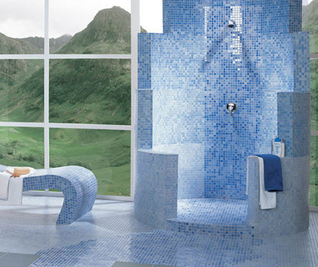 MARBELLA Blue Porcelain Pool Mosaic