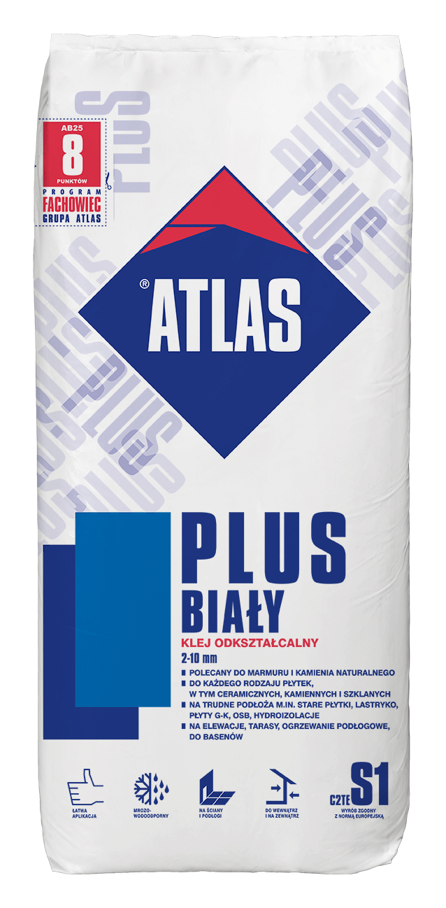 ATLAS PLUS WHITE 25 kg - C2TES1 Tile Adhesive