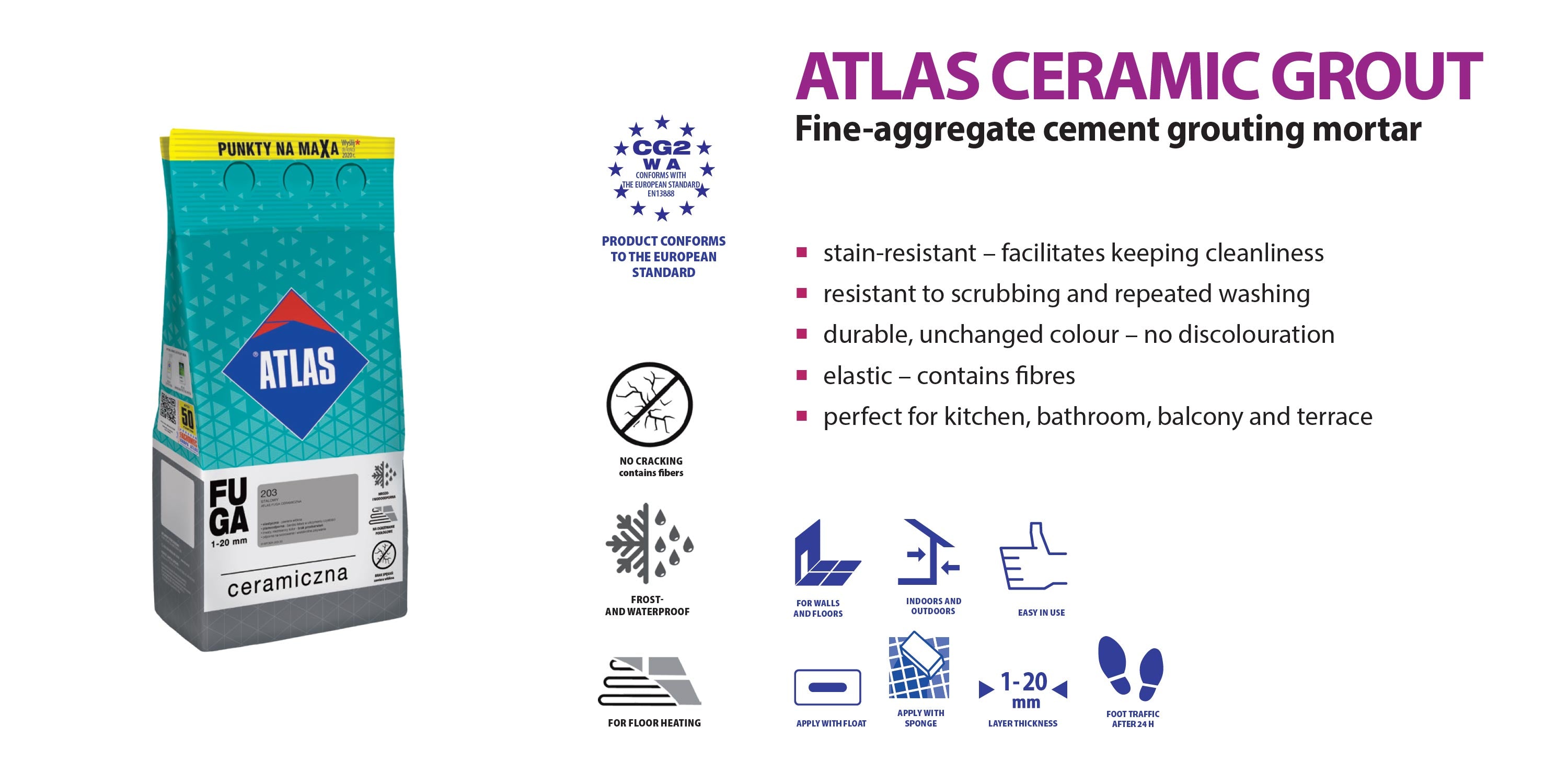 Atlas CERAMIC Grout Ash 202 (5 kg)